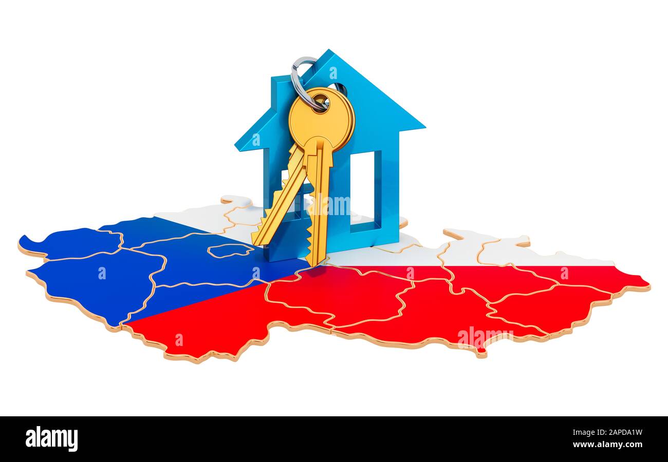 Real estate in Czech Republic concept. Property for sale, rent or