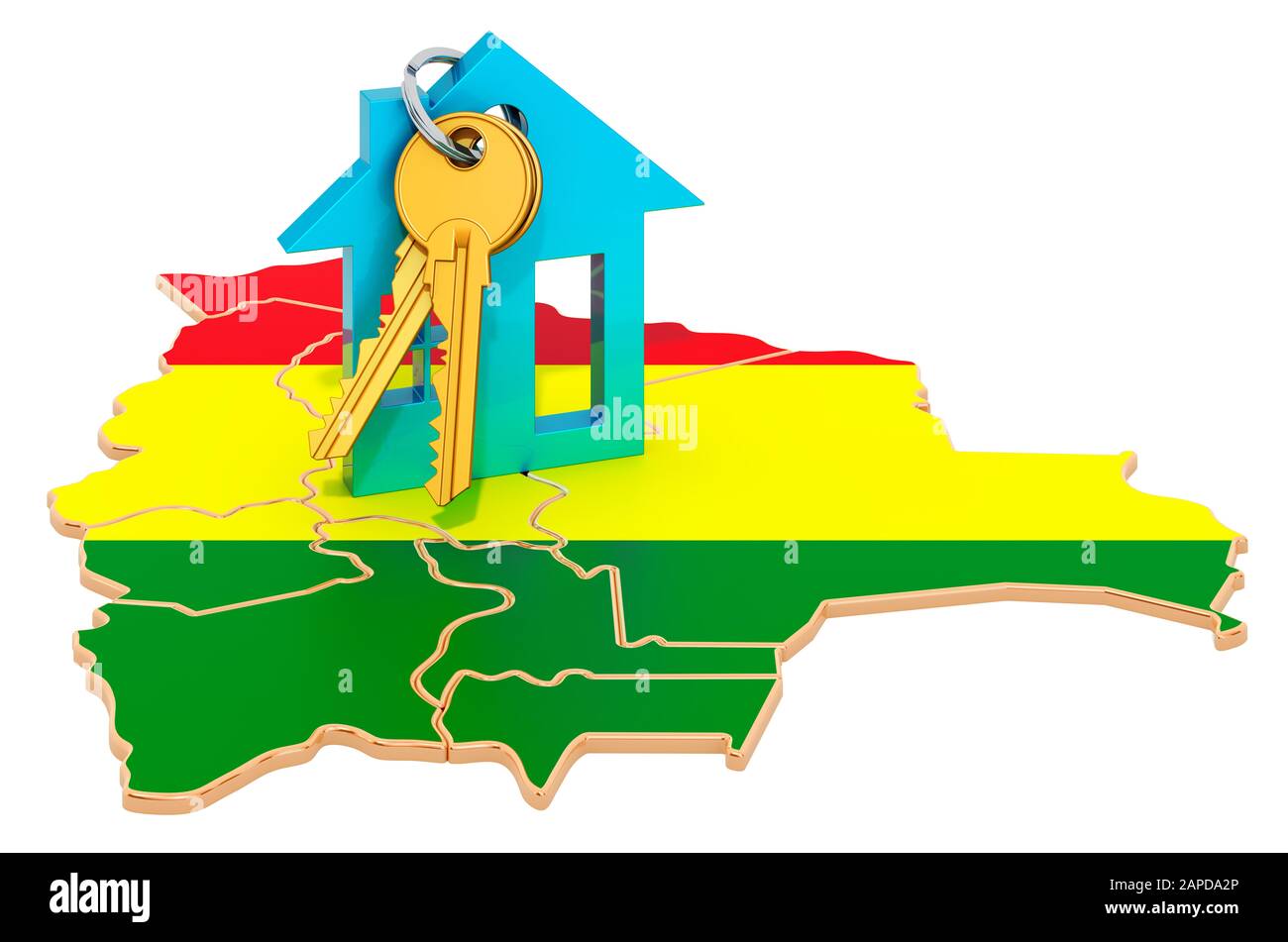 Real estate in Bolivia concept. Property for sale, rent or mortgage. 3D