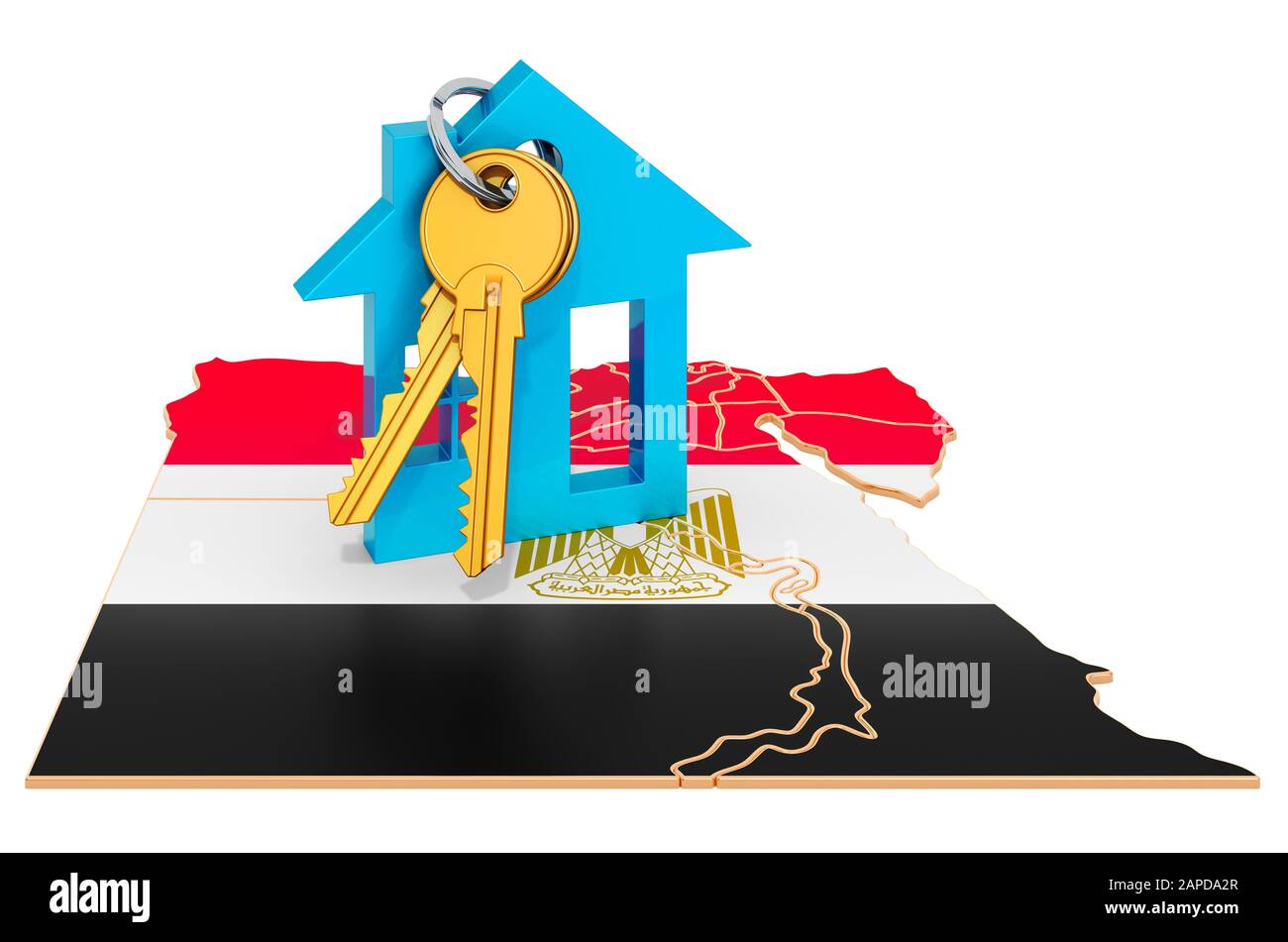 Real estate in Egypt concept. Property for sale, rent or mortgage. 3D