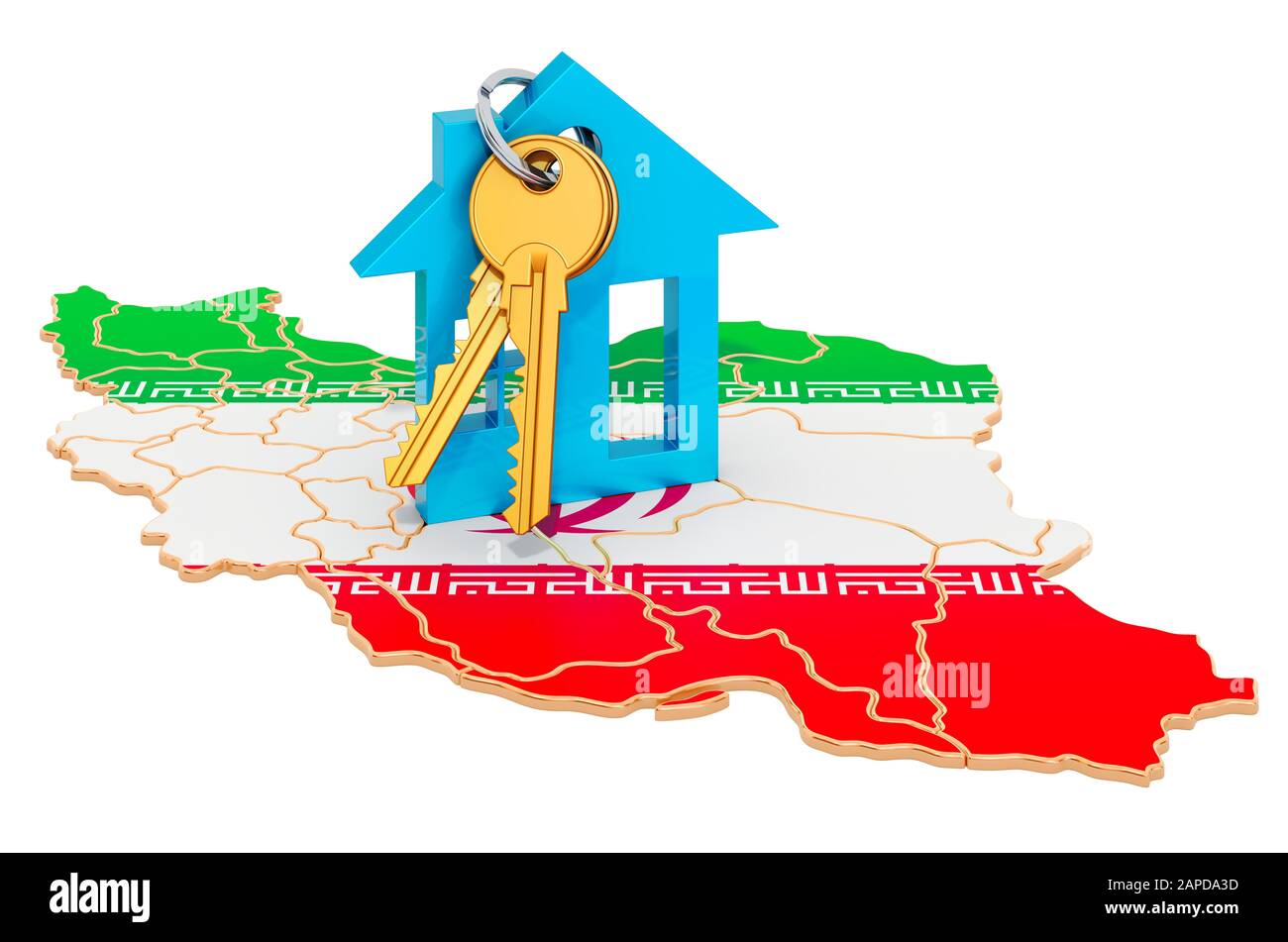 Real estate in Iran concept. Property for sale, rent or mortgage. 3D