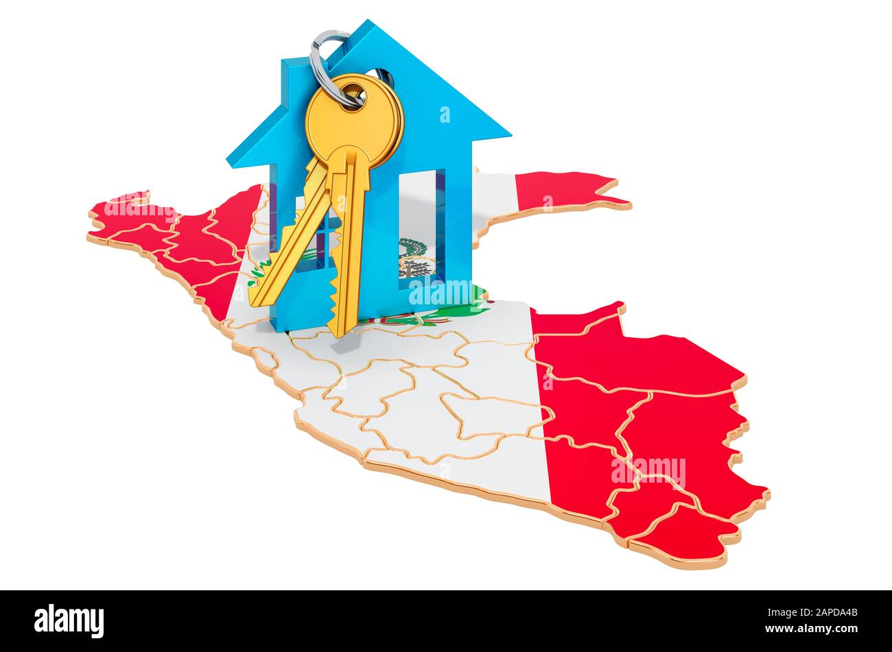 Real estate in Peru concept. Property for sale, rent or mortgage. 3D