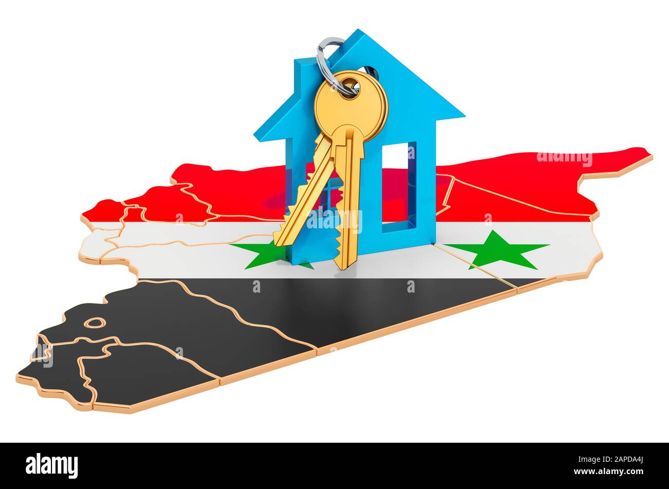 Real estate in Syria concept. Property for sale, rent or mortgage. 3D