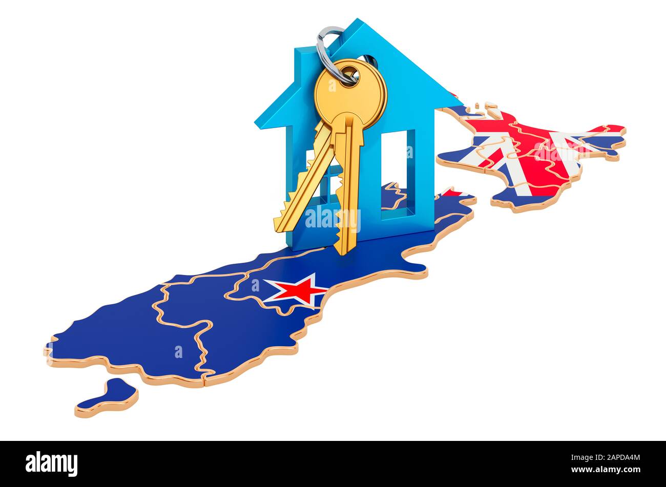 Real estate in New Zealand concept. Property for sale, rent or mortgage