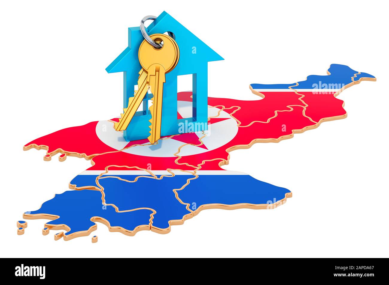 Real estate in North Korea concept. Property for sale, rent or mortgage