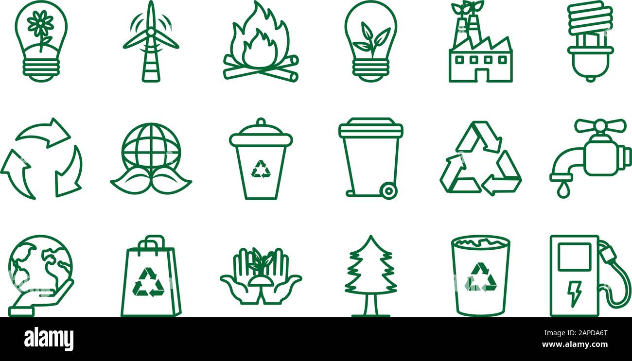 Isolated ecology and recycle icon set vector design Stock Vector Image ...