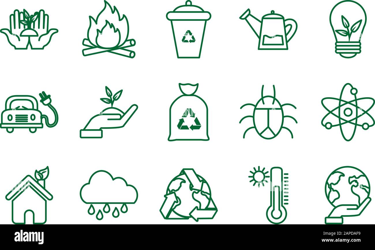Isolated ecology and recycle icon set vector design Stock Vector Image ...