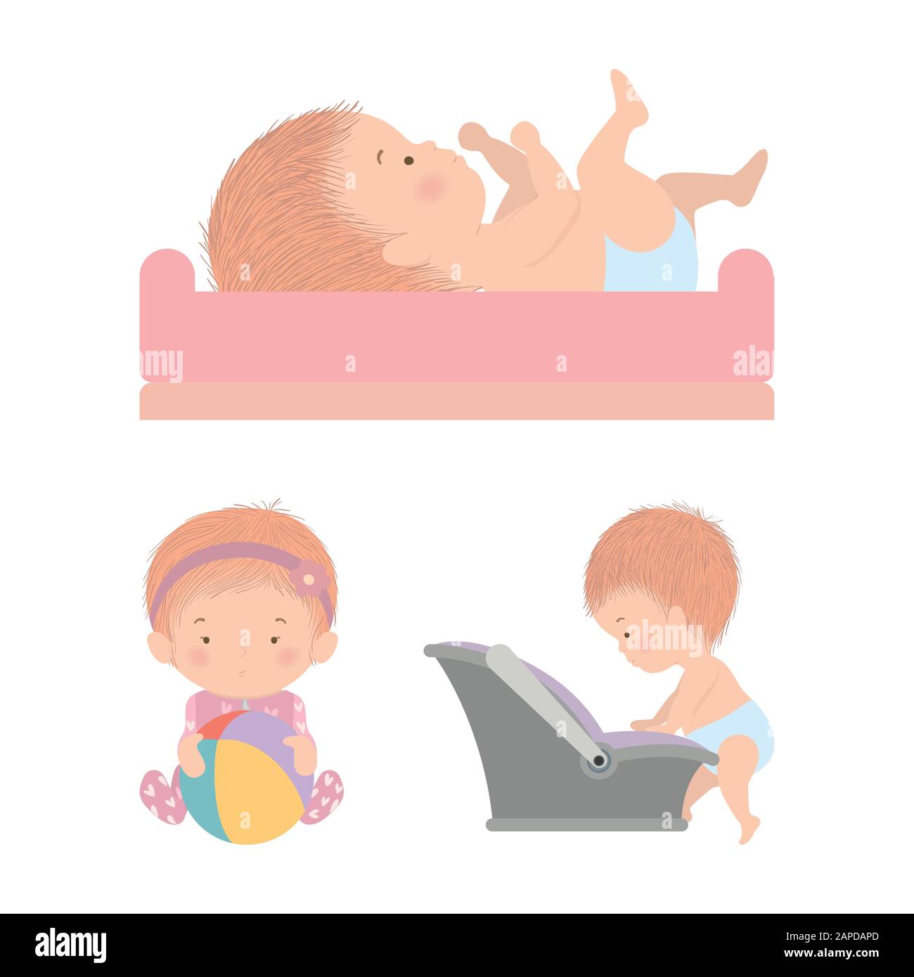 Set of cute babies vector design Stock Vector Image & Art - Alamy