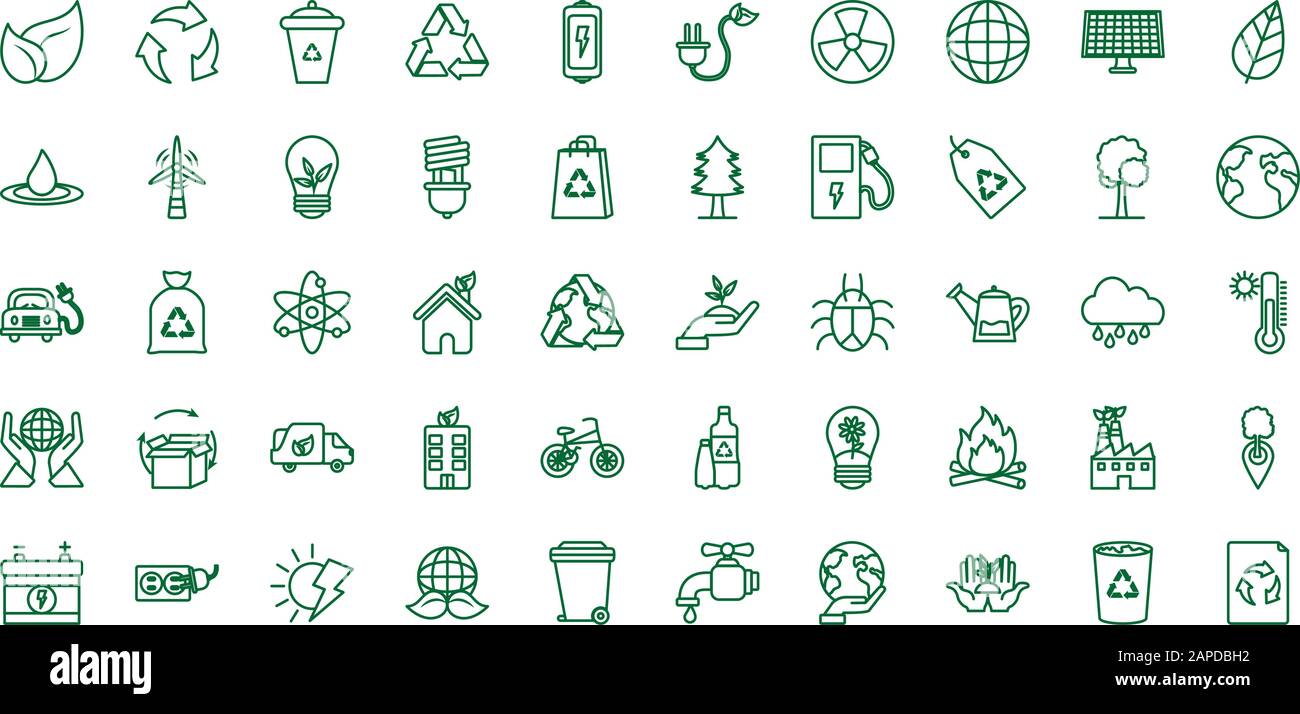 Isolated ecology and recycle icon set vector design Stock Vector Image ...