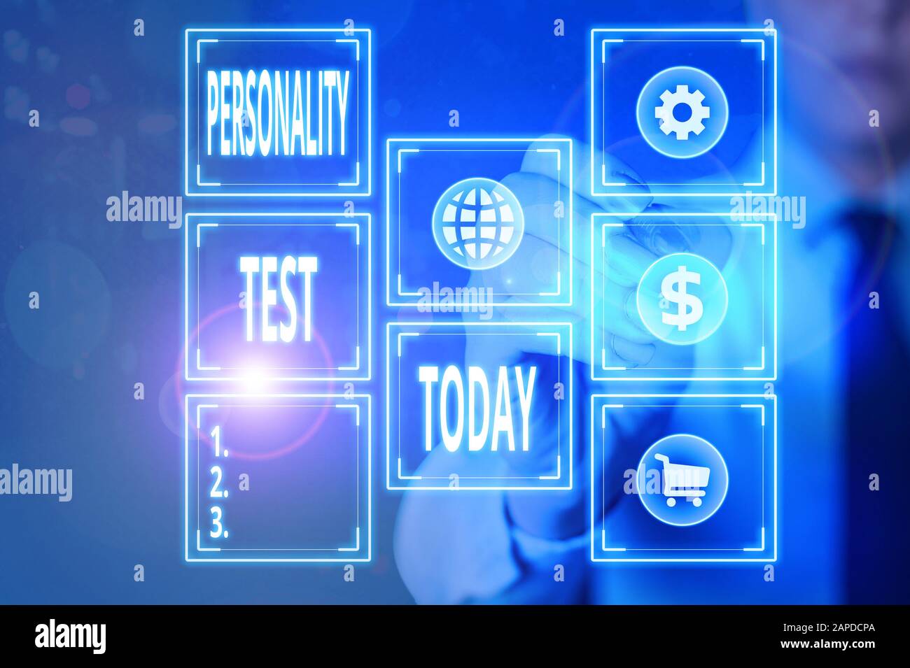 Conceptual hand writing showing Personality Test. Concept meaning A method of assessing huanalysis demonstratingality constructs Stock Photo