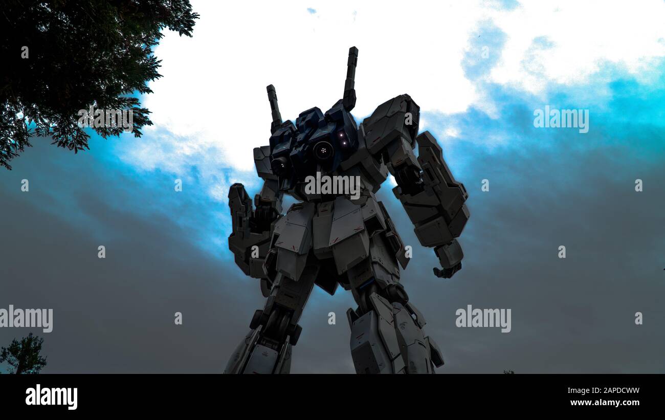 Gundam unicorn statue in japan Stock Photo Alamy