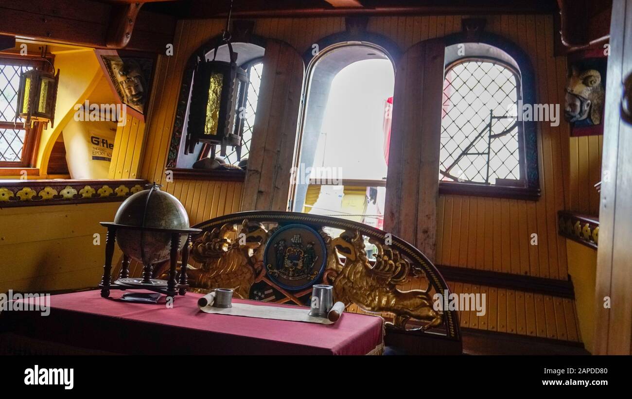 A peak inside the captain's quarters on a ship Stock Photo - Alamy