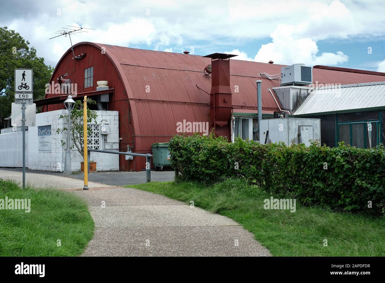 WW2 Nissen Hut, Quonset huts Newfarm, Brisbane. Stock Photo