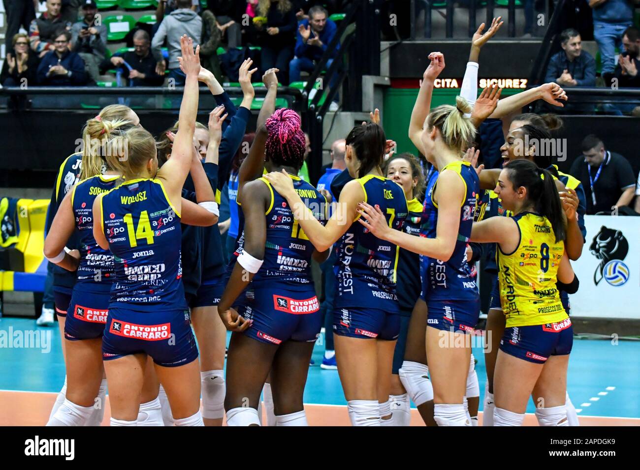 Treviso, Italy. 22nd Jan, 2020. Treviso, Italy, 22 Jan 2020, happiness  finale imoco volley conegliano during Imoco Volley Conegliano vs C.S.M.  Volei Alba Blaj - Volleyball Champions League Women - Credit: LM/Flavio