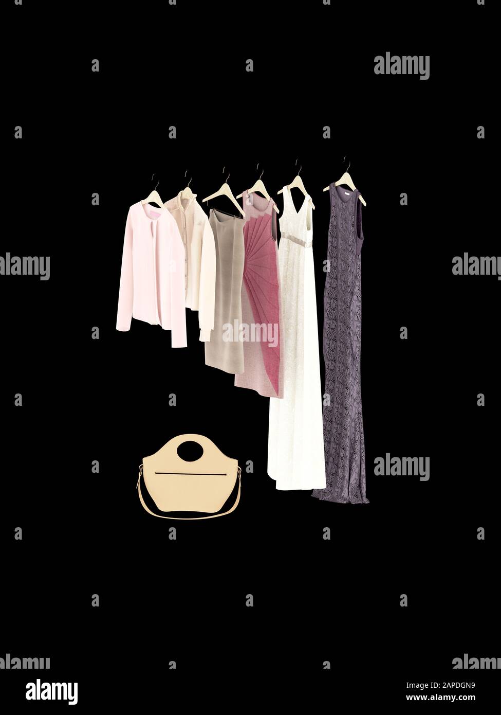 3d render of woman dress in hanger Stock Photo
