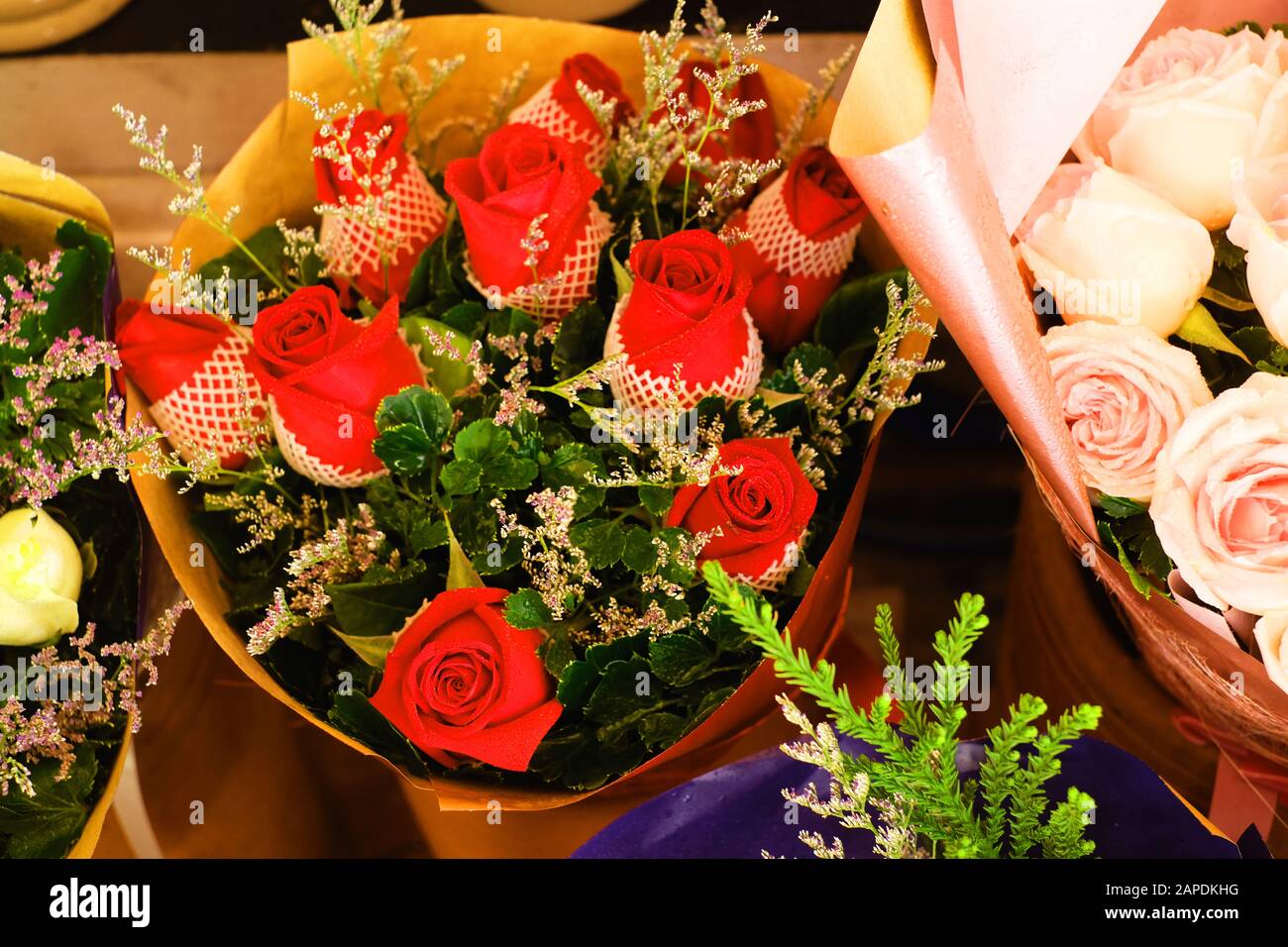 A bouquet of red rose flowers Stock Photo - Alamy