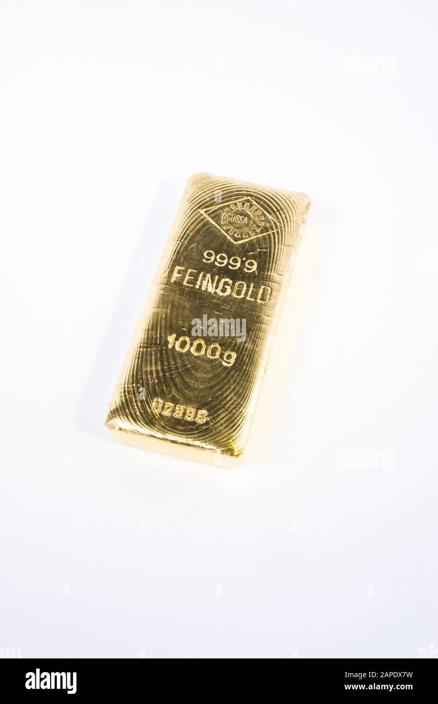 Ein Ögussa-Goldbarren - Gold Bar Stock Photo - Alamy
