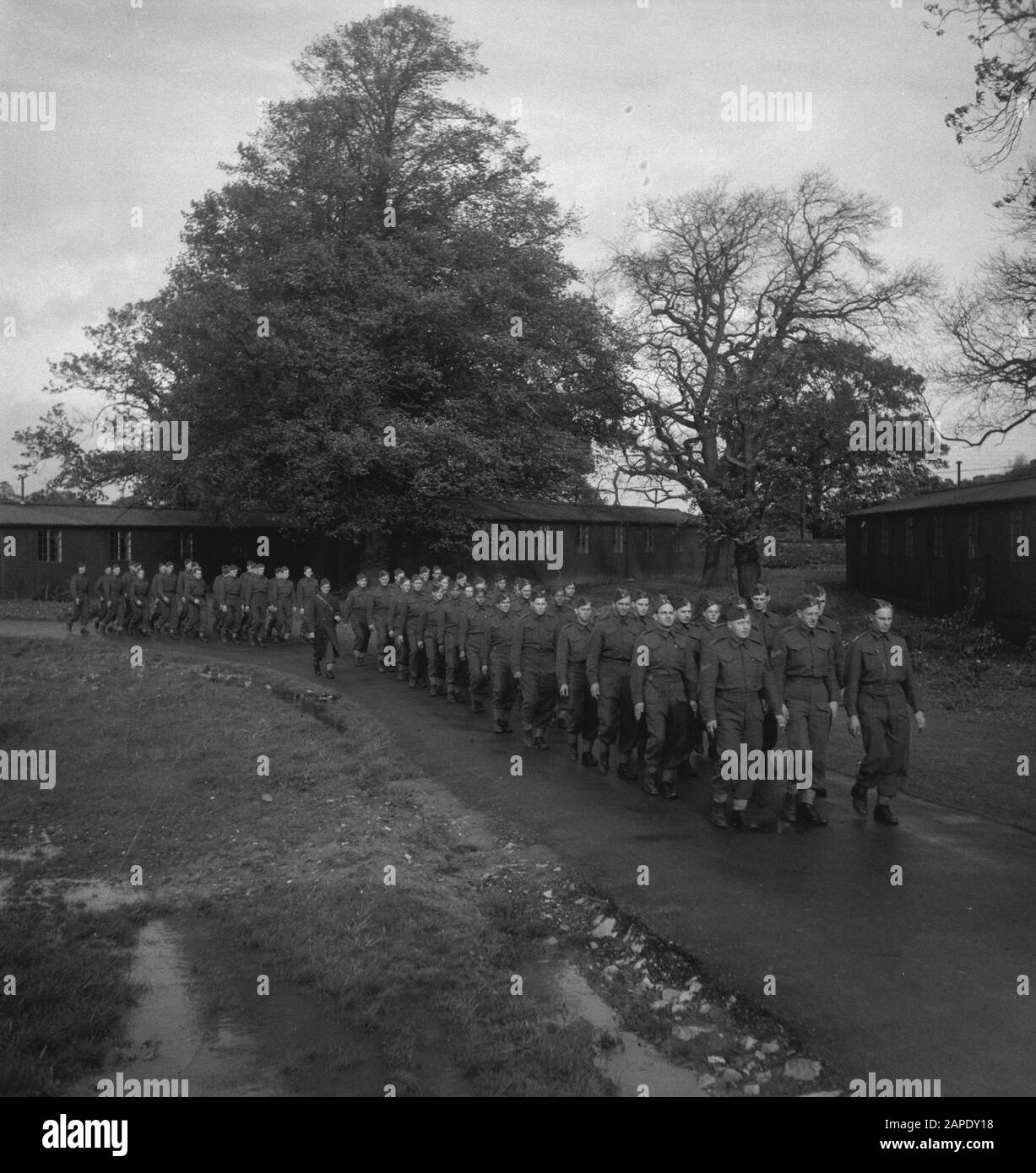 Army 59 Arrivals from Canada. Recruits from Canada Date: 1941 Location: Great Britain Keywords: army, soldiers, trainings, World War II Stock Photo