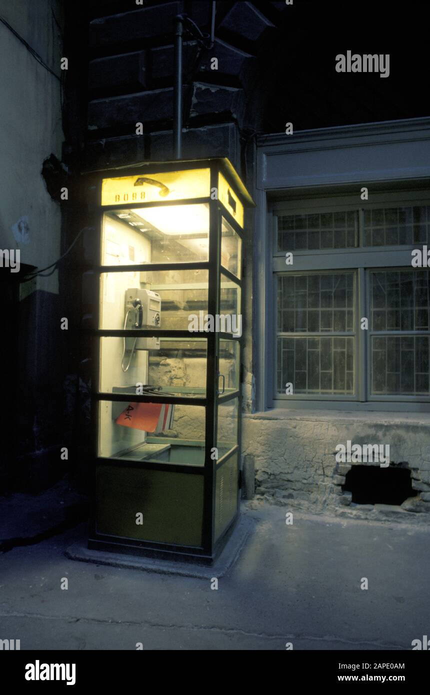 Ungarn, Telefonzelle - Hungary, Telephone Box Stock Photo