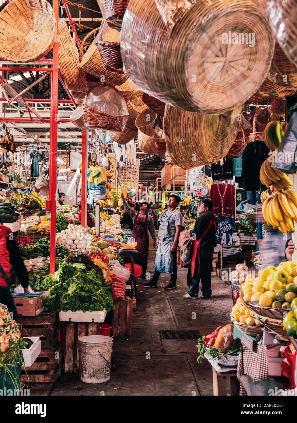 San Pedro Cholula, Mexico, October 17, 2018 - Daily scene between Mexican market vendors of San Pedro Cholula. Stock Photo