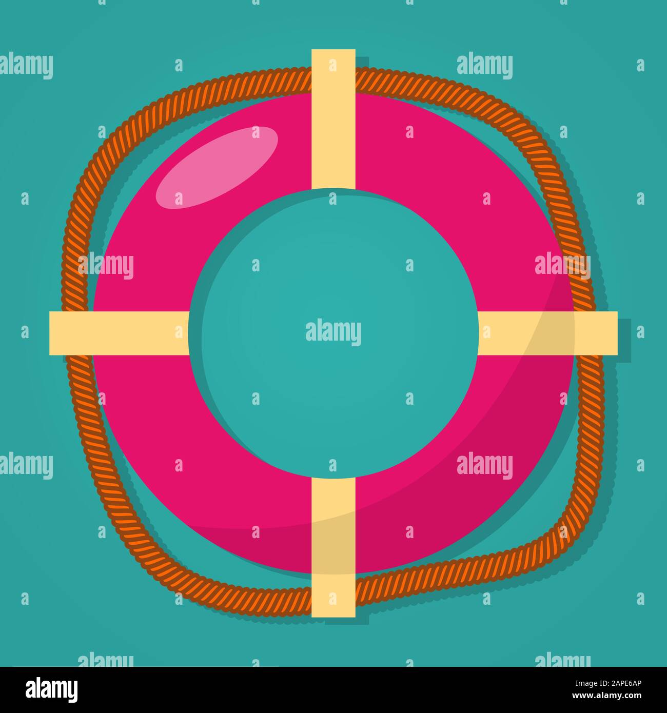 lifebuoy preserver with rope isolated vector illustration Stock Vector