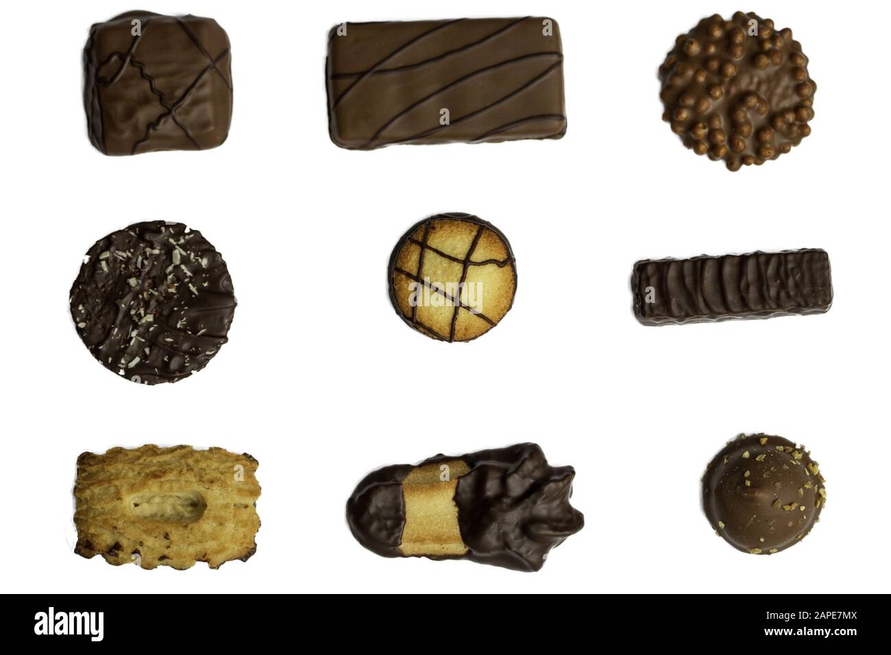 Download A High Angle View Of Candy Bars Covered In Chocolate Against A White Background Stock Photo Alamy Yellowimages Mockups