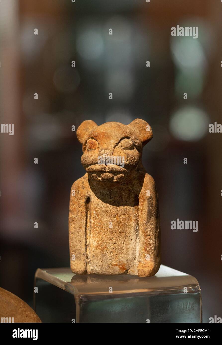 Mayan jaguar figure in Dzibilchaltun museum, Yucatan, Mexico Stock