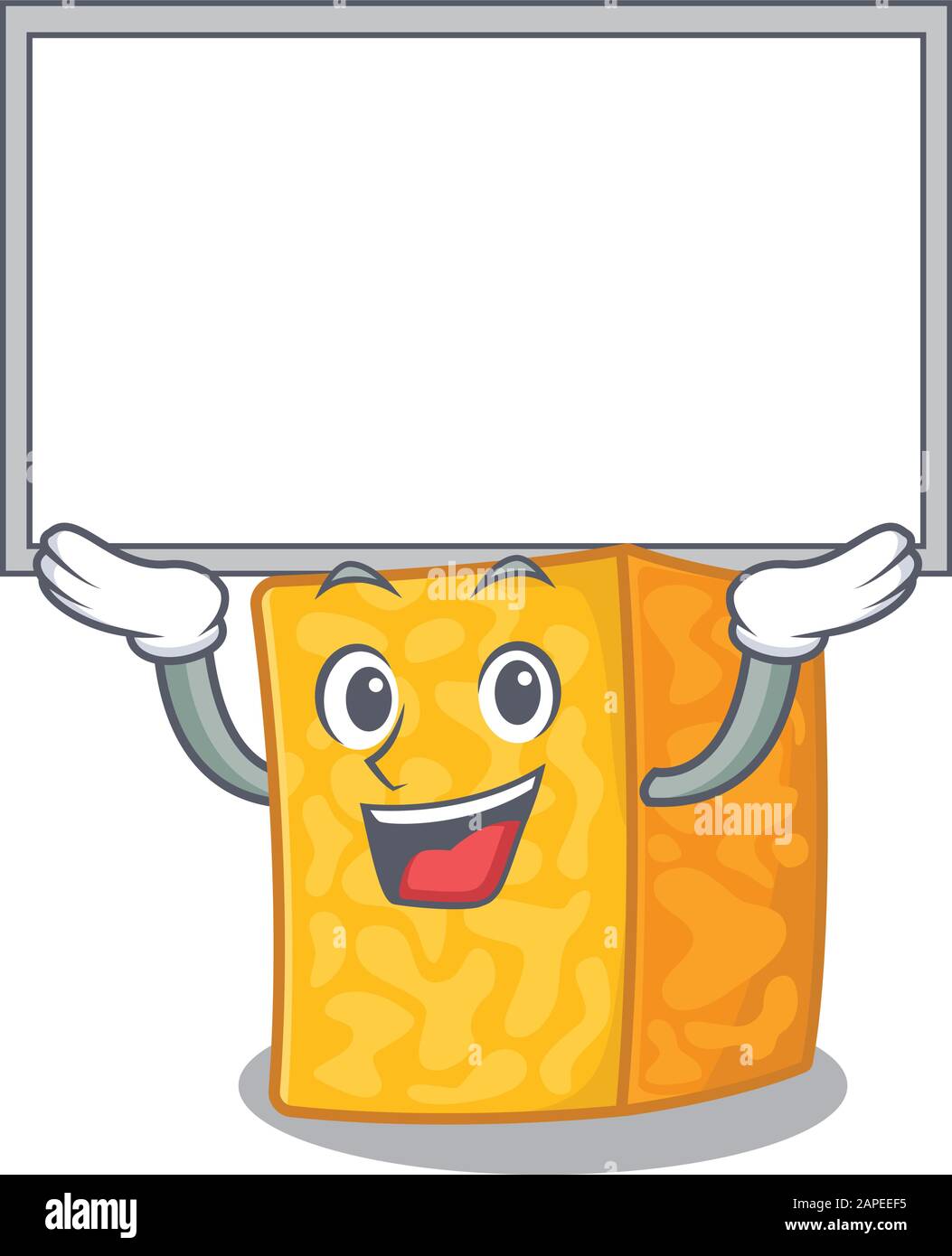 A mascot picture of colby jack cheese raised up board Stock Vector