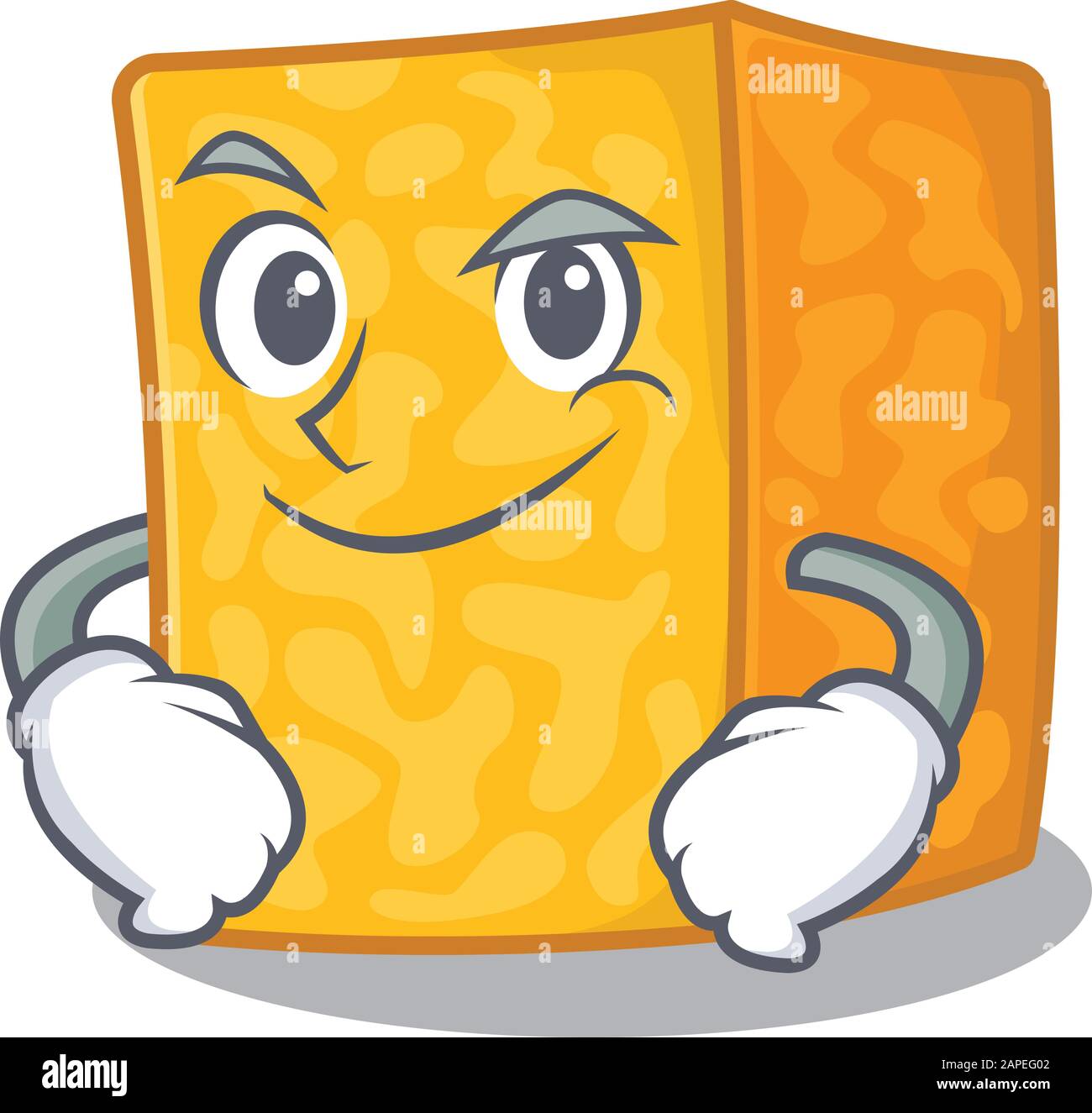 Cool colby jack cheese mascot character with Smirking face Stock Vector