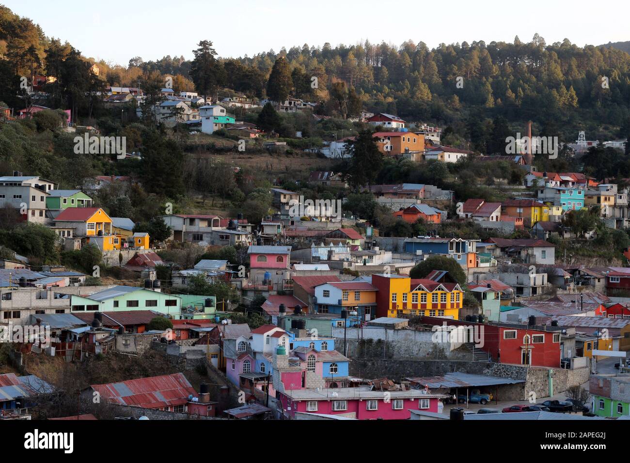 Real del Monte, old miner town in state of Hidalgo, Mexico Stock Photo ...