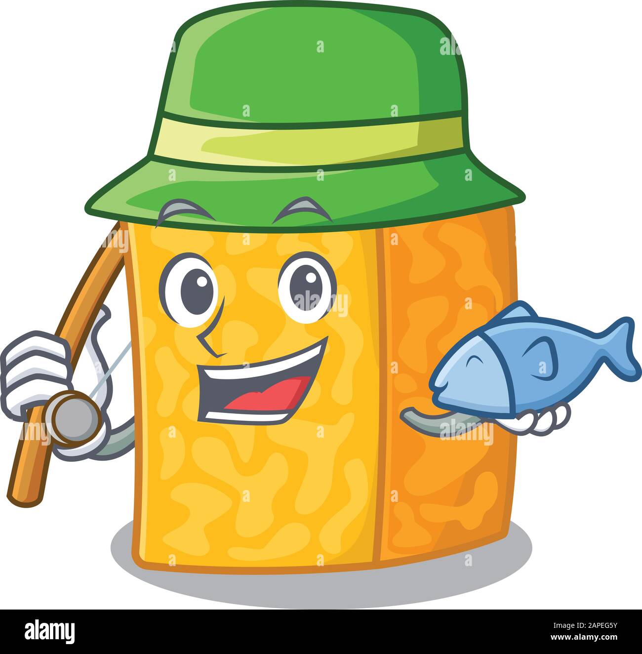A Picture of happy Fishing colby jack cheese design Stock Vector Image