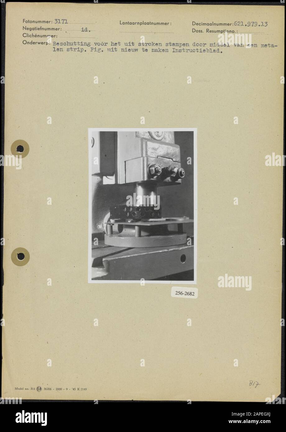 Security of eccenterpresses Description Shelter for stamping out strips by means of a metal