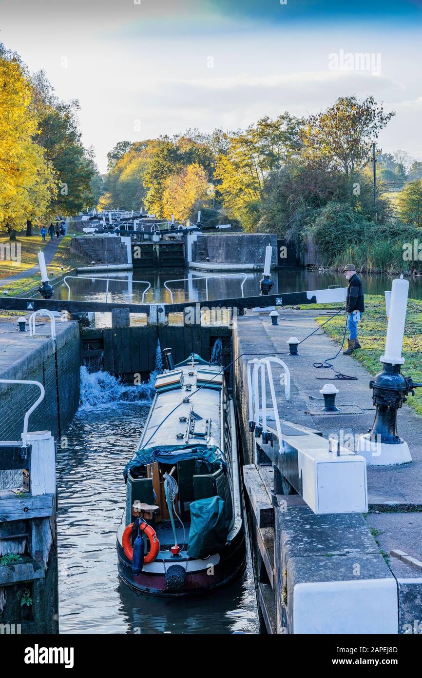 hatton locks grand union canal warwickshire england uk Stock Photo