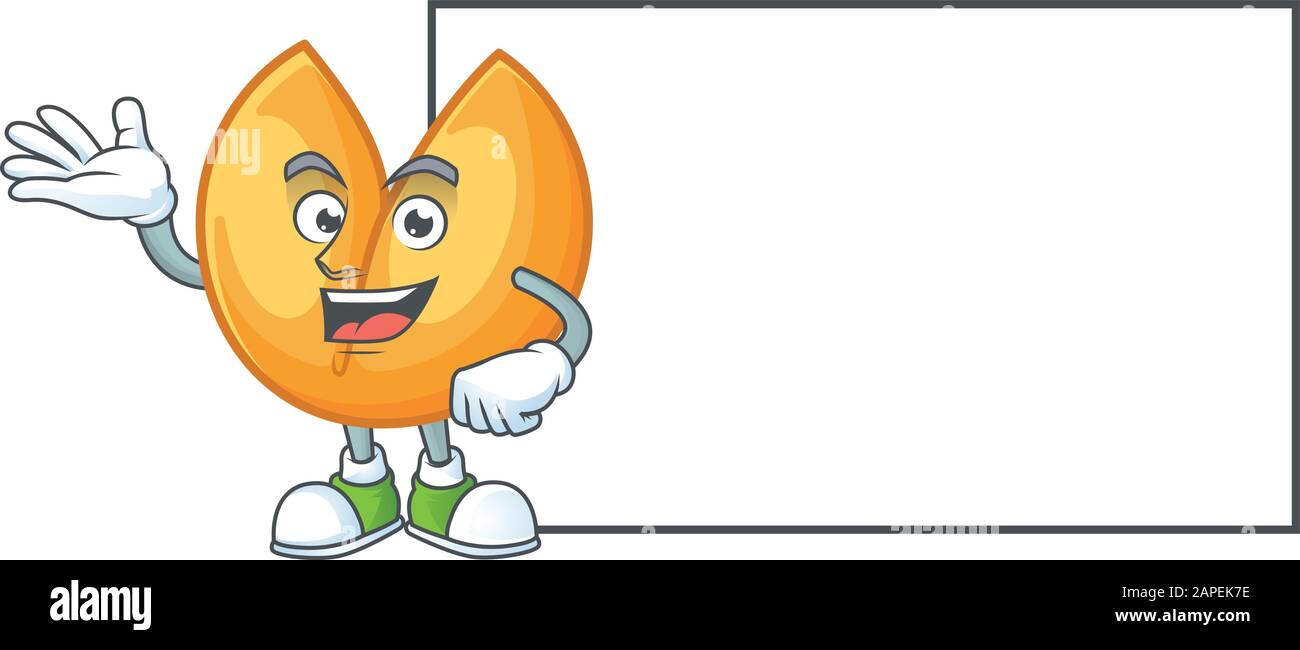 Smiley chinese fortune cookie with whiteboard cartoon character design Stock Vector Image & Art