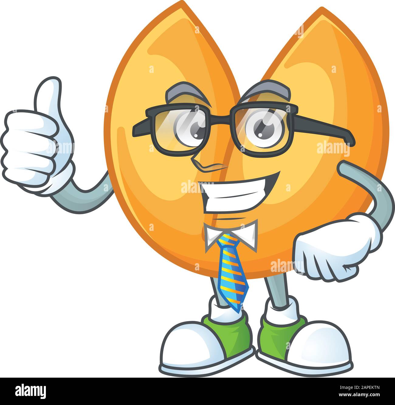 cartoon character of Businessman chinese fortune cookie wearing glasses