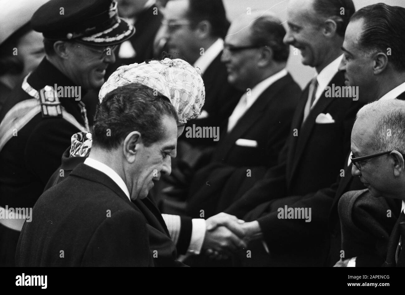 Visit Mexican President with wife and daughter to the Netherlands. Arrival Date: April 3, 1963 Keywords: wives, arrivals, visits, daughters, presidents Personal name: Bernhard, prince Stock Photo