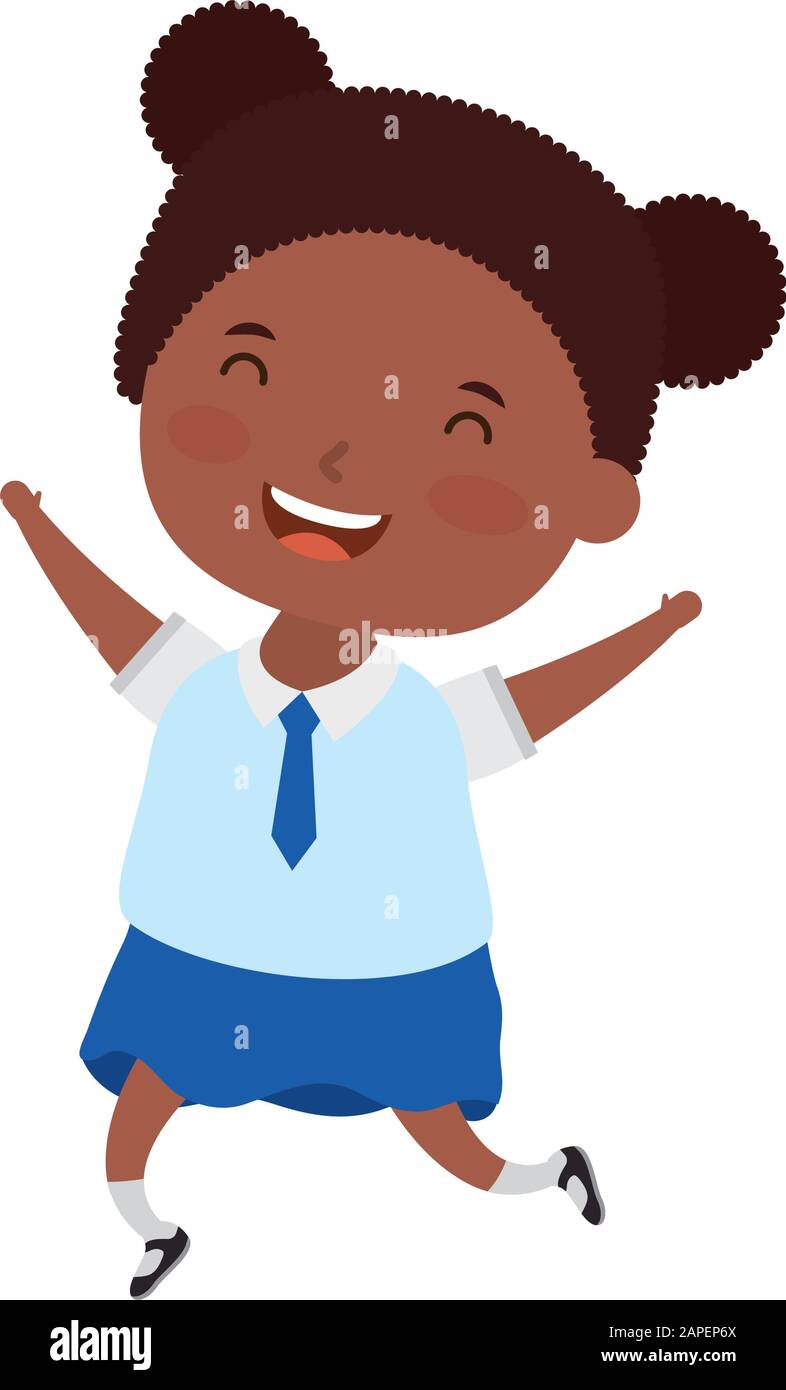 cute little afro student girl character Stock Vector Image & Art - Alamy