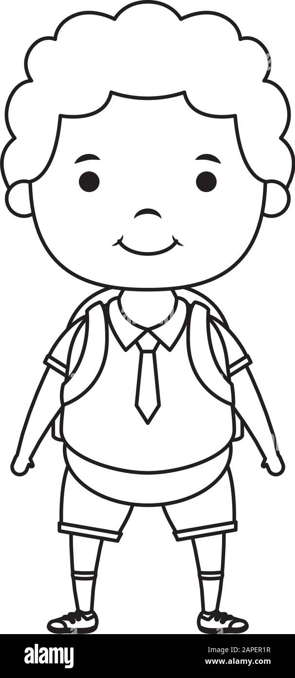 cute little student boy character Stock Vector