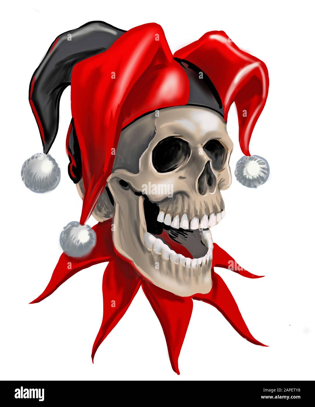 Jester skull. Digital illustration Stock Photo - Alamy