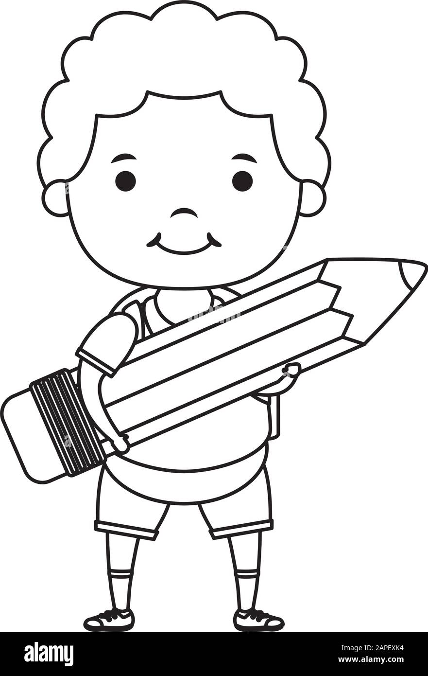 Cute Little Student Boy With Pencil Character Stock Vector Image Art Alamy Cute Little Student Boy With Pencil Character Stock Vector Image Art Alamy