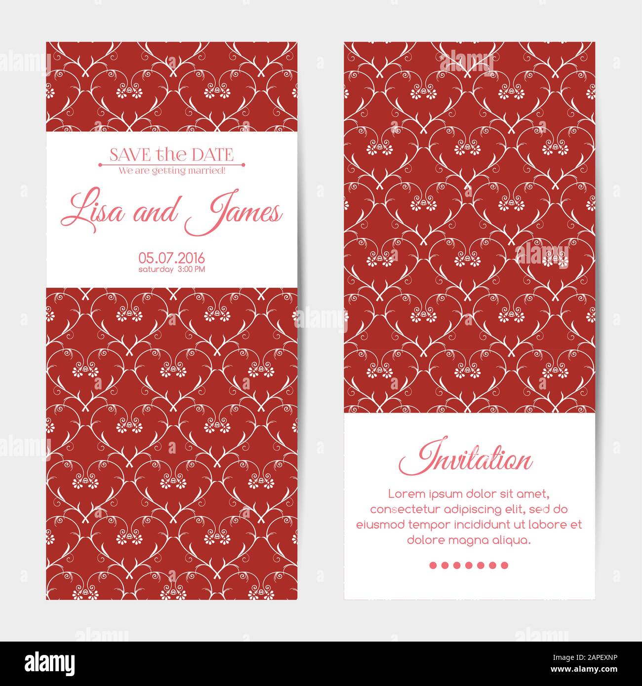 Vector vertical wedding invitations Stock Vector Image & Art Alamy