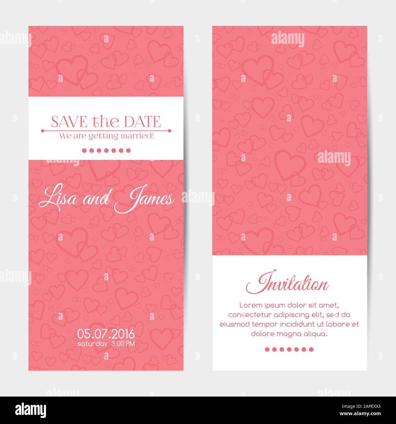 Vertical wedding invitation cards template Stock Vector Image & Art - Alamy