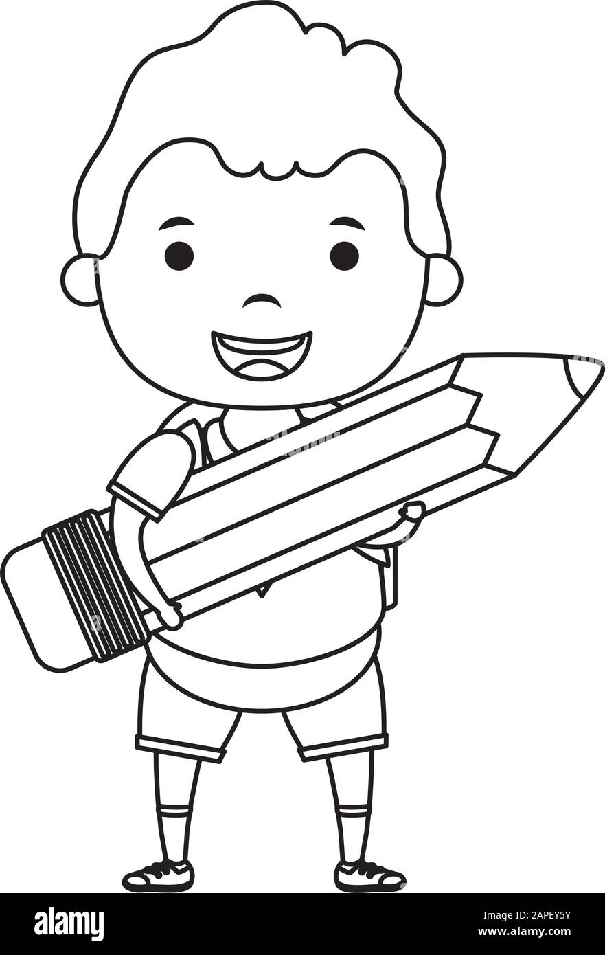 Cute Little Student Boy With Pencil Character Stock Vector Image Art Alamy Cute Little Student Boy With Pencil Character Stock Vector Image Art Alamy