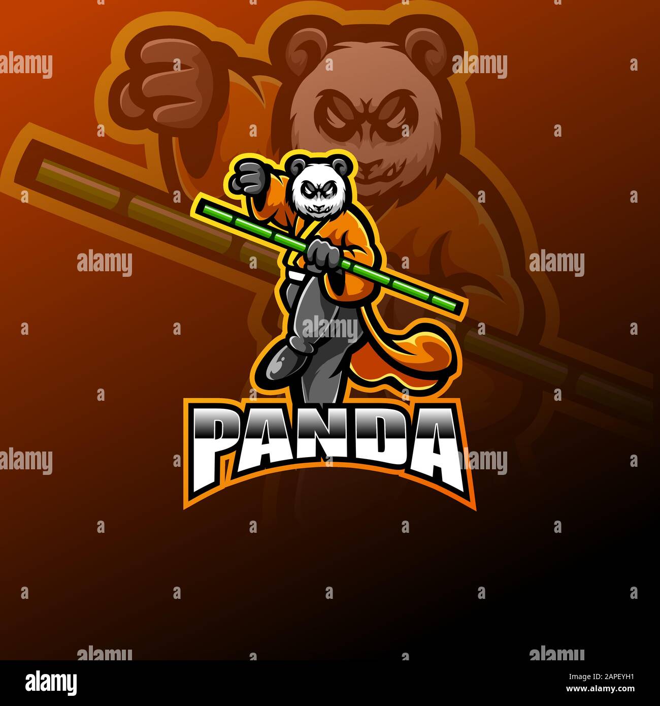 Furious Panda Mascot Gaming Logo Free Download 