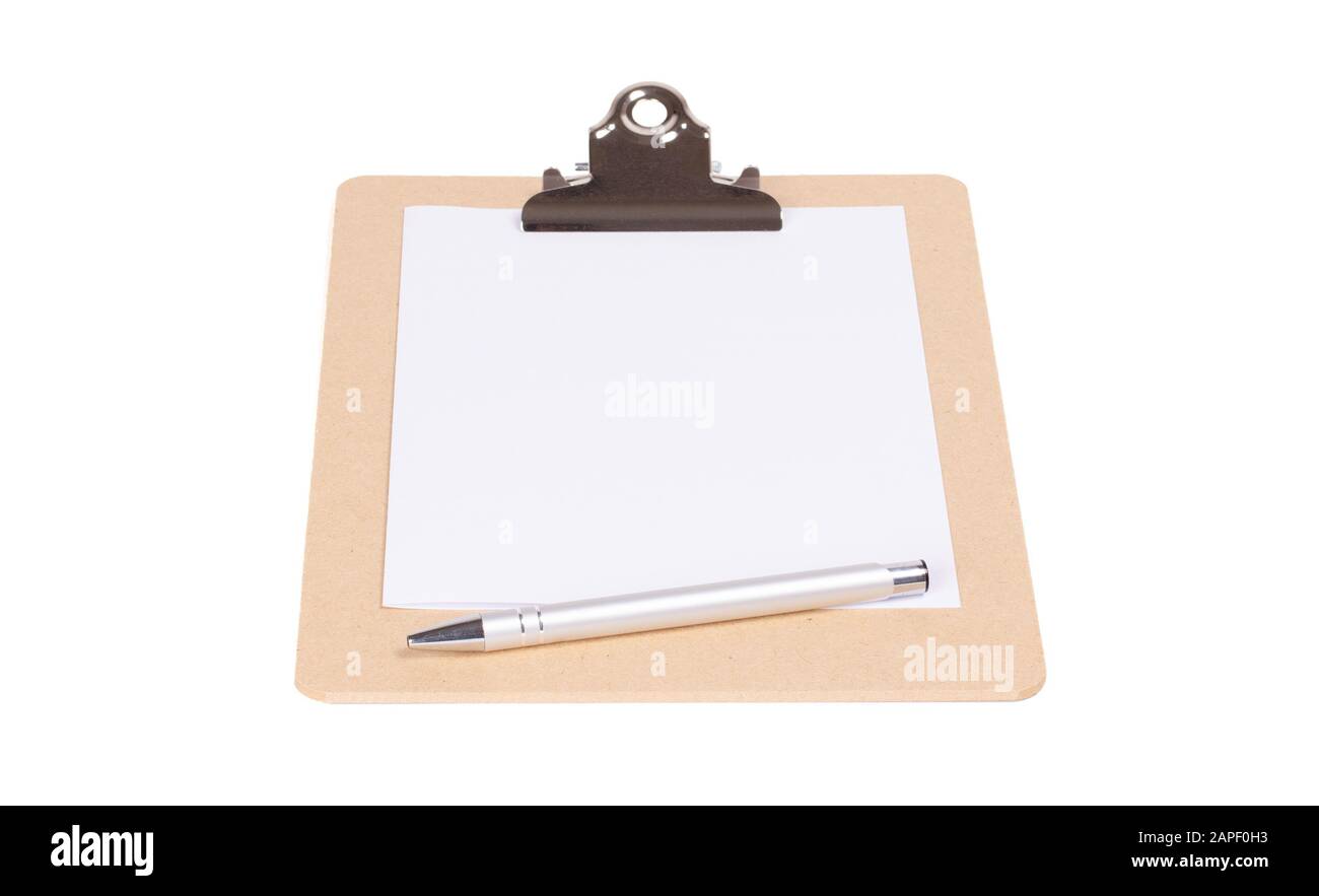 Wooden clipboard isolated on a white background Stock Photo - Alamy