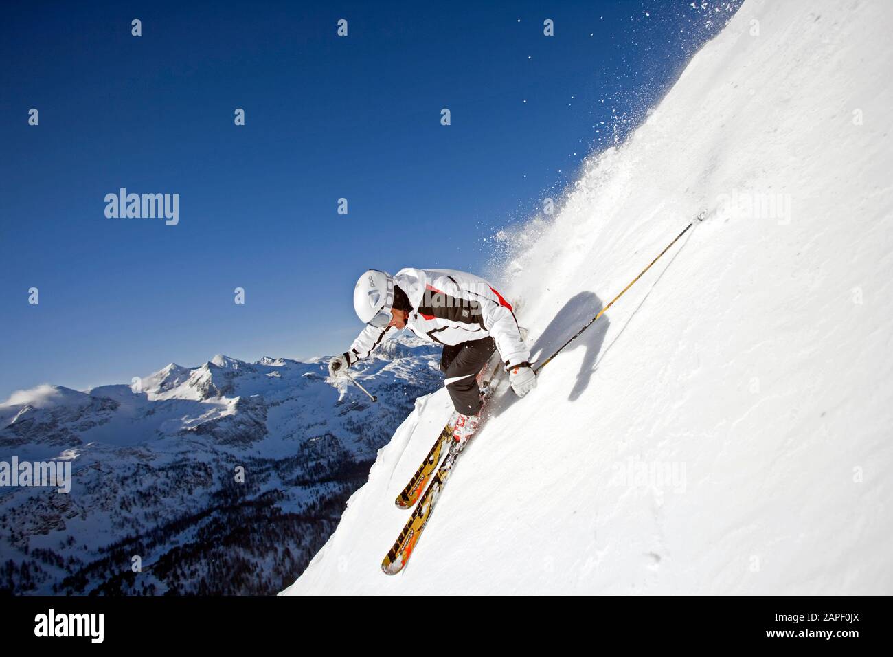Skiing in the Austrian Alps Stock Photo Alamy