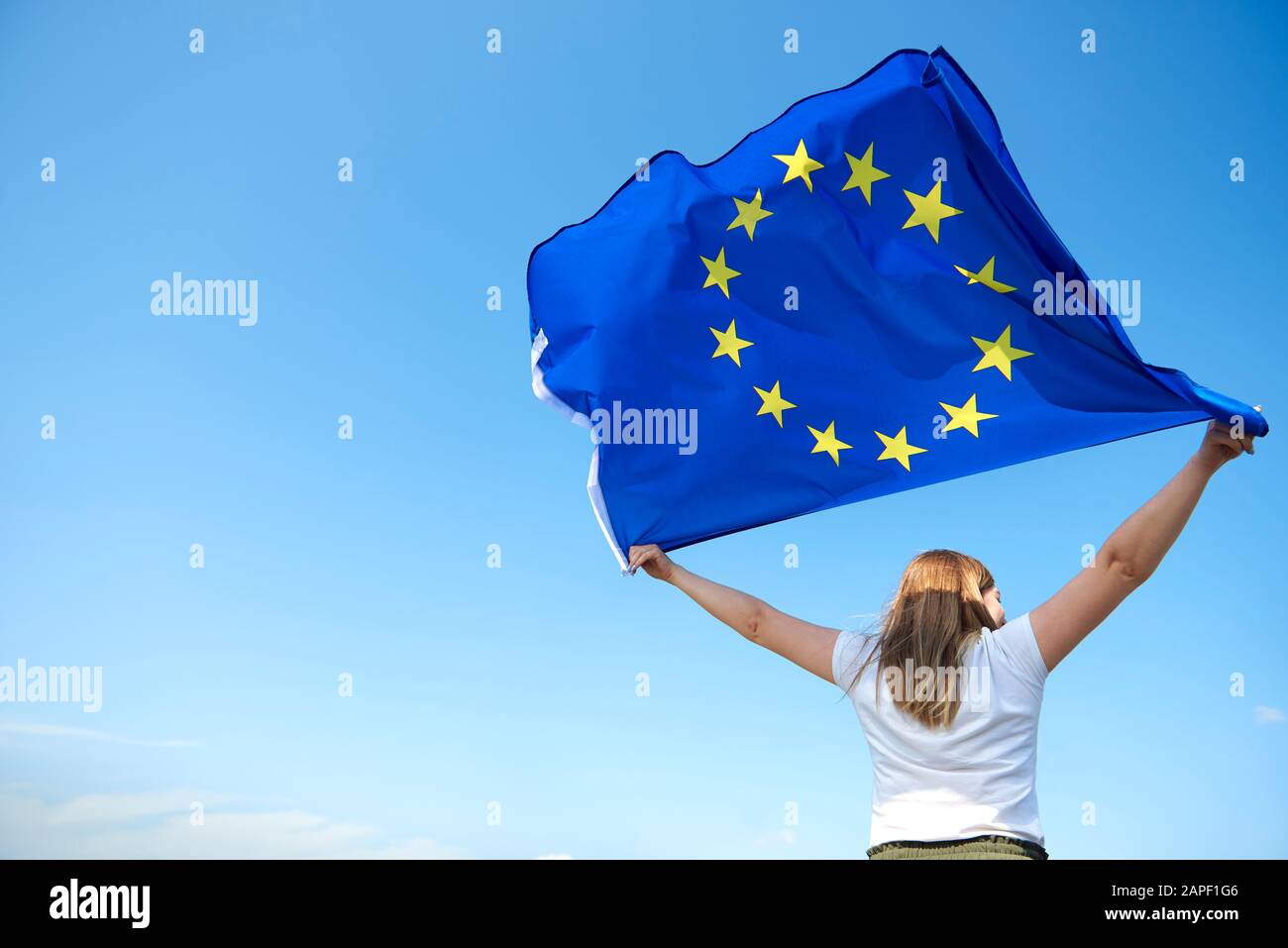 Waving european union flag hi-res stock photography and images - Alamy
