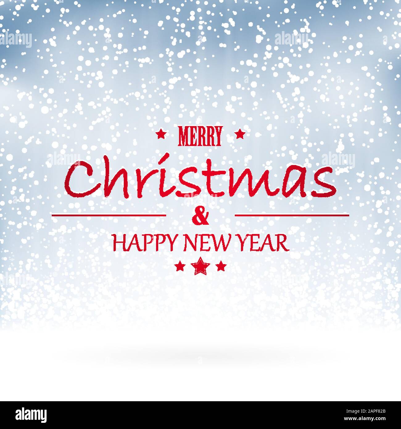 merry christmas and happy new year greetings with snow flakes ...