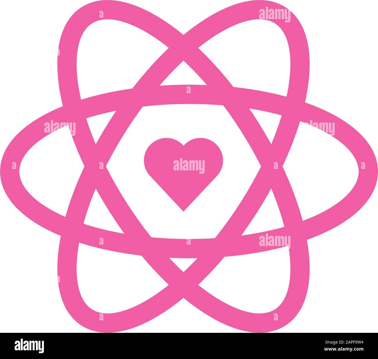 happy valentines day atom with heart Stock Vector