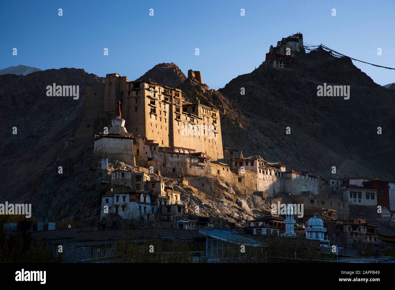 Morning view of The royal palace, also Leh Palace, at morning, Leh, capital of Ladakh, Ladakh, india, South Asia, Asia Stock Photo