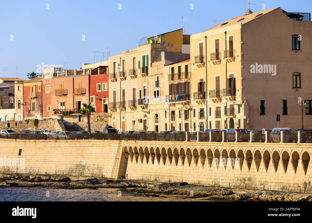 Ortigia waterfront, Syracuse, Sicily Stock Photo Alamy